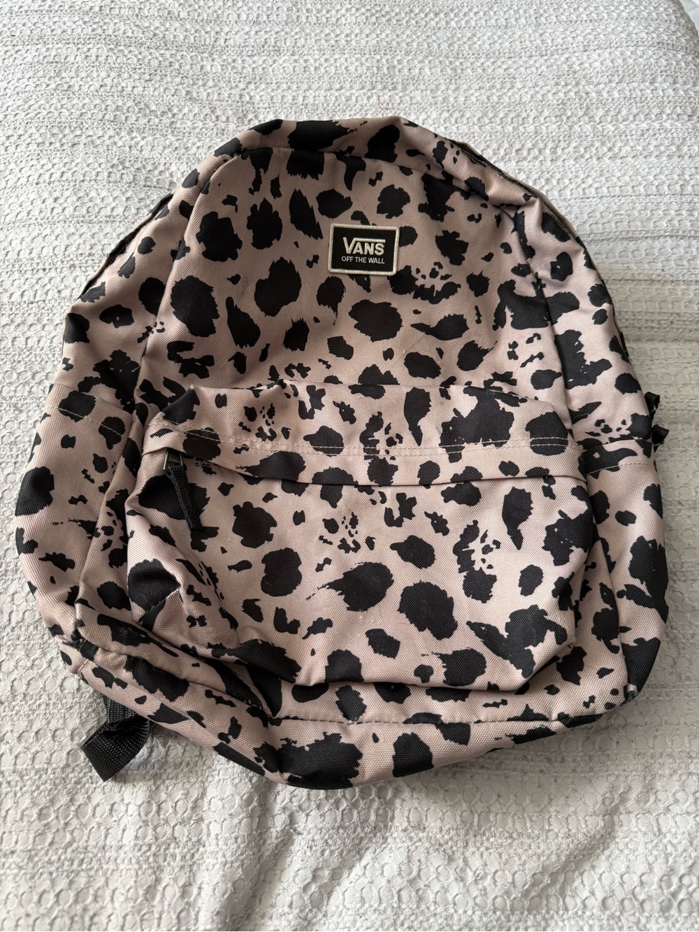 Vans Off The Wall Leopard Print Backpack Taupe Black